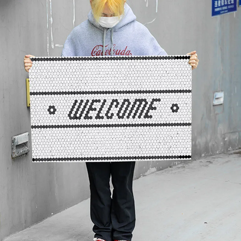 

Welcome Doormat Entrance Hallway Custom Printed Non-Slip Floor Rugs Front Door Pads Outdoor Livingroom Bathroom Hallway Mat Rug