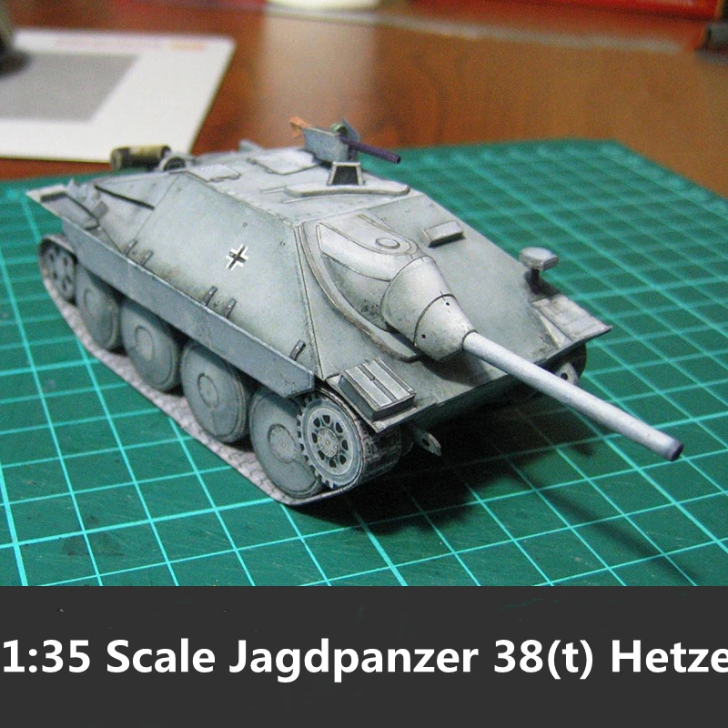 

Немецкая модель танка Jagdpanzer 38(t) Hetze времен Второй мировой войны в масштабе 1:35, модель «сделай сам», 3D бумажная карточка, строительство, обучающая военная модель, игрушки