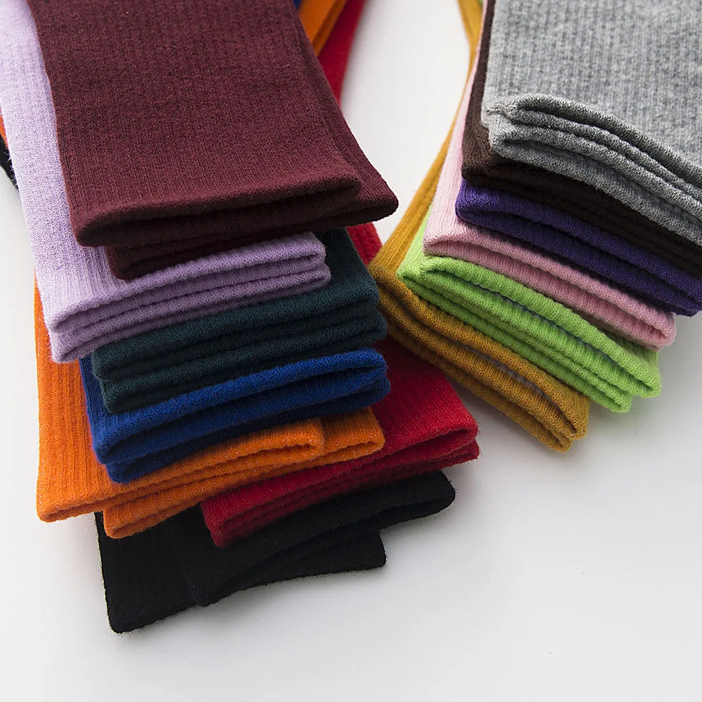 

New Spring Women's Cotton Color Breathable Skateboard Casual Socks 5 Pair