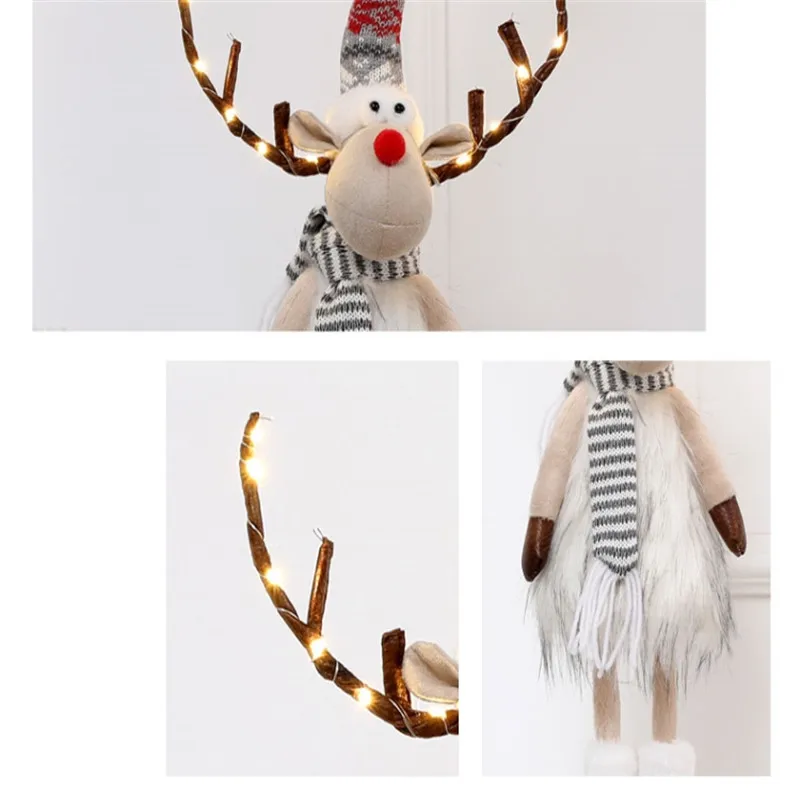large standing elk doll with lights christmas gift for kid christmas elk doll reindeer navidad ornaments christmas home decor free global shipping