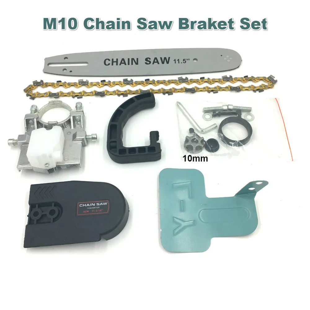 For M10 Set Обновление 11,5 дюймов пила цепная электрическая кронштейн Регулируемая универсальная M10/M14/M16 цепная пила часть угловая шлифовальная машина в цепную пилу - Цвет: For M10 Set