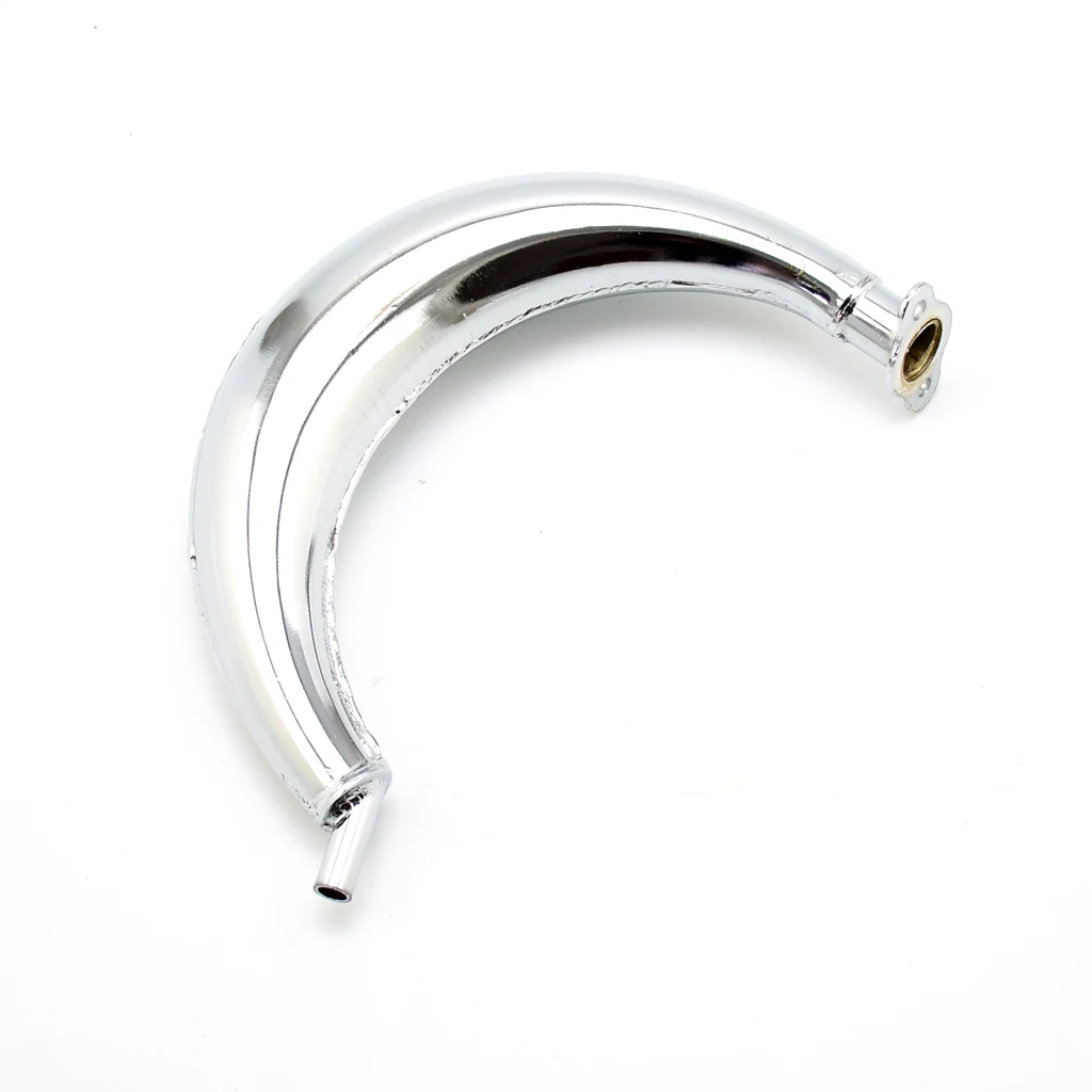 Хромированный глушитель банана выхлопная труба W/прокладка для 49cc 50cc 60cc 66cc 80cc