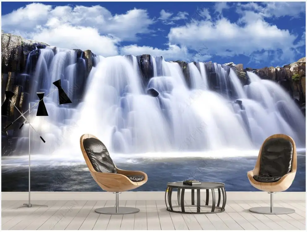 

3d photo wallpaper for walls in rolls custom mural HD large waterfall scenery Wall paper home decor Living room Wall stickers