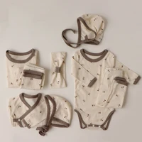 autumn new born baby girl outfits babies bodysuit and pants suit with match accessories infant girl sleepwear cotton clothes set