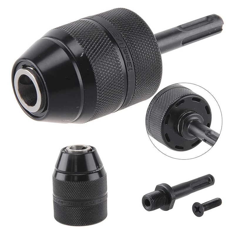 

NEW-Keyless Drill Chuck Adapter, 2-13mm 1/2-20UNF Mount Heavy Duty Professional Converter Tool with SDS Plus Shank Adaptor