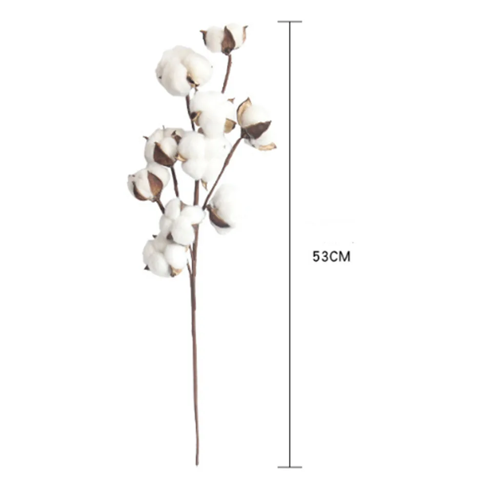 

10Pcs Natural Dried Flowers Cotton Stems Fake Plants Floral Artificial Branches Decoration Wedding Party Home Decor Handmade