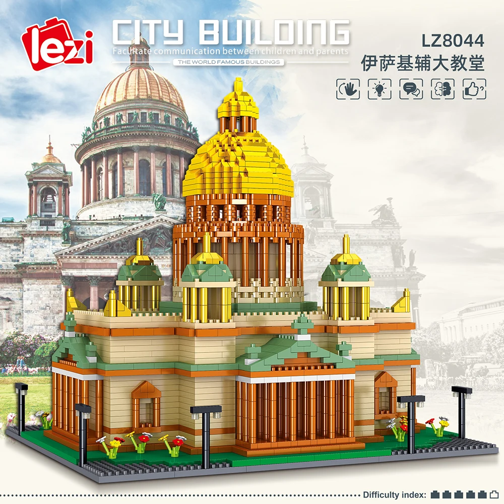 

3104 шт. Исаакиевского собора России строительных блоков DIY обучающие игрушки известный Архитектура Micro кирпичи для детей и взрослых