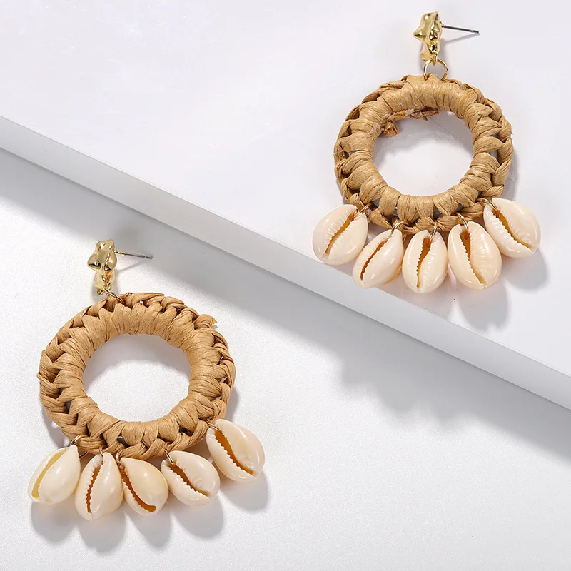 Серьги кисточки M & G в стиле бохо ручной работы круглые этнические массивные