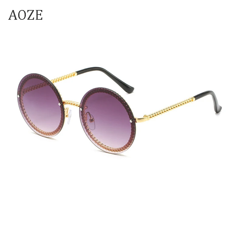

2019 New fashion Sunglasses Luxury women glasses rimless round ladies elegant female sunglasses round Gafas de sol Mujer UV400