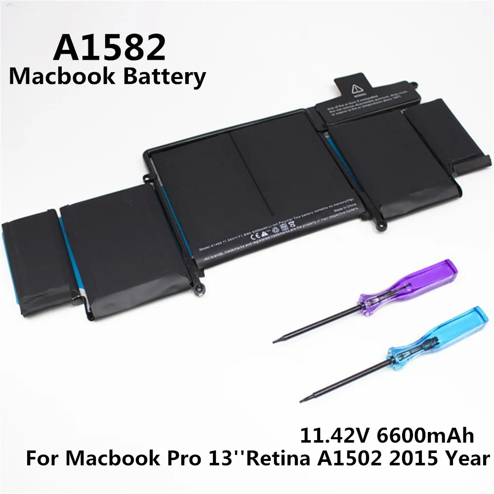 

100% Original 11.42V 6600mAh Notebook Laptop A1582 Battery FOR Apple MacBook Pro 13" Retina A1502 2015 Year