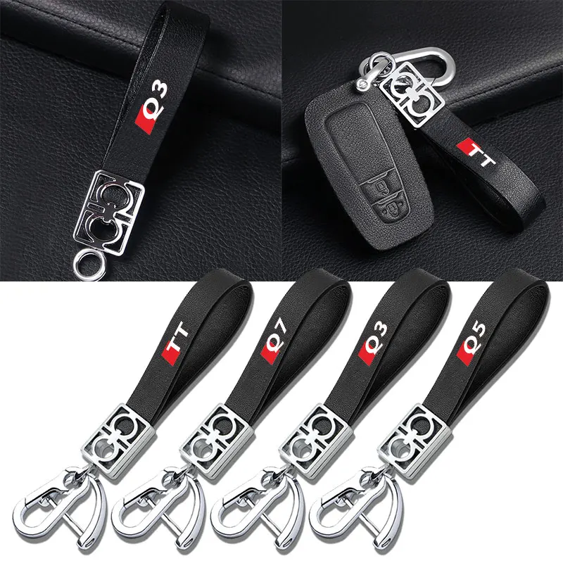

1pc Car Styling Car Metal Leather Waist Hanging Keychain Creative For Audi TT Q3 Q5 Q7 A3 A4 A5 A6 A7 A8 B5 B6 B7 B8 B9 8P C5 C6