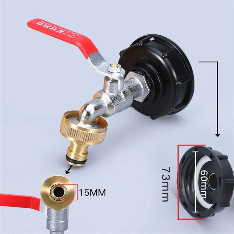 Прочный переходник для крана резервуара IBC S60 * 6 до 1/2 'Ɖ/4'' с грубой резьбой