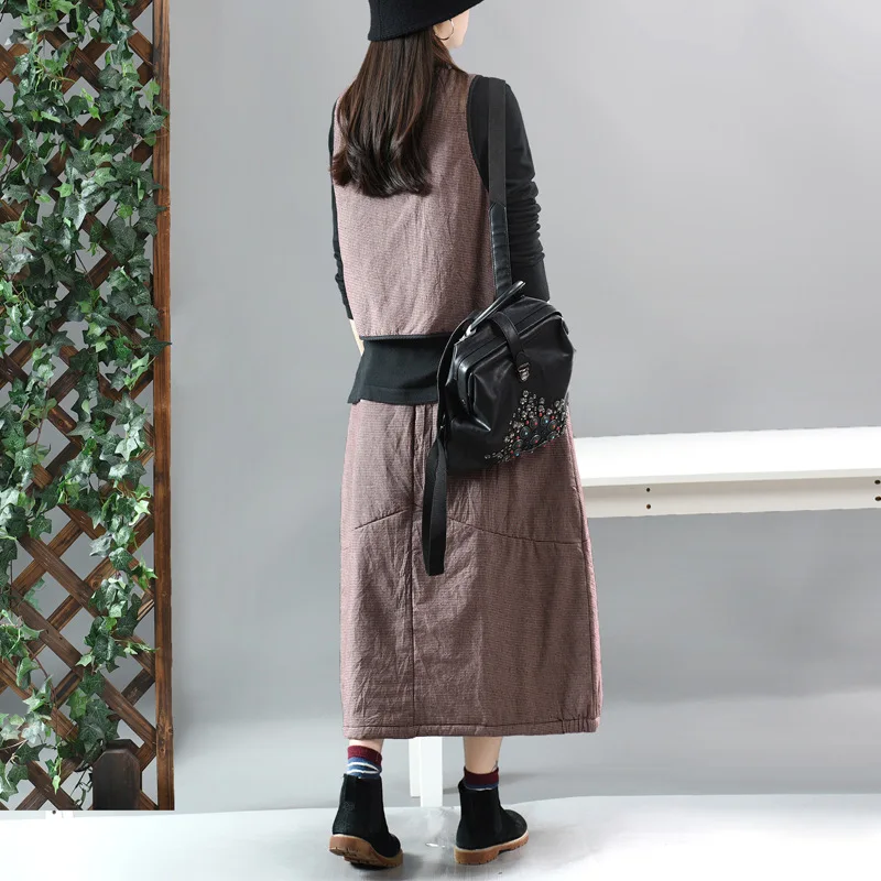 Зимние теплые женские Ретро свободные хлопковые стеганые повседневные юбки с