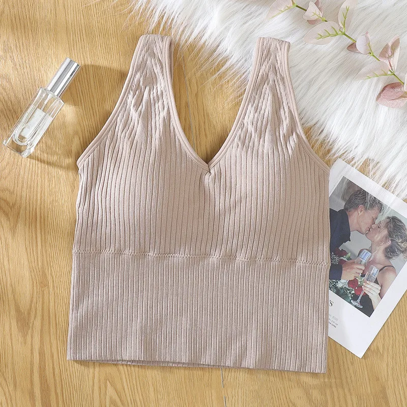 

Women Sport Bras Yoga Shirt Fitness Running Vest Underwear Padded Bra Crop Sport Top Underwear Wireless Push Up Brassiere