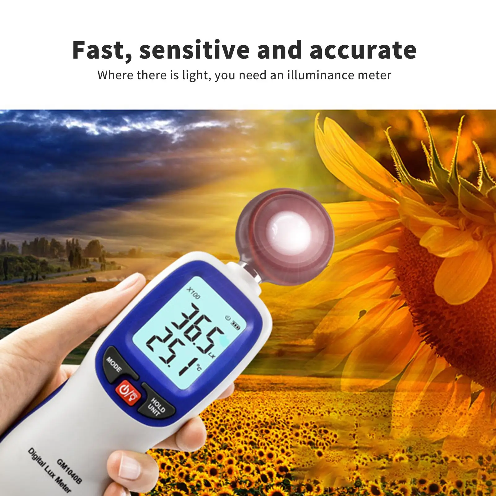 

Digital Luxmeter LCD Display Handheld Bluetooth Illuminometer Luminometer Photometer Lux Meter Light Meter 0-200000lux