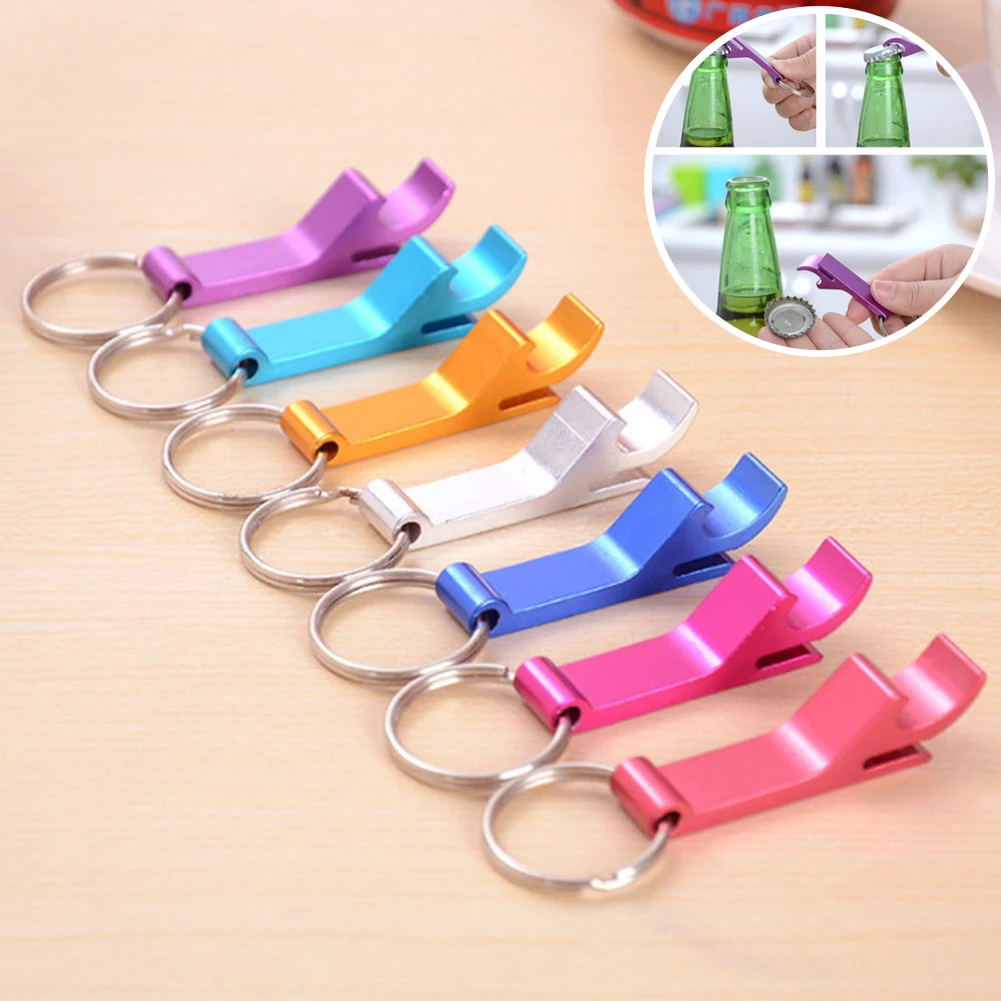 

Aluminum Alloy Bottle Opener Keychain 2-in-1 Portable Pocket Beer Bottle Opener kitchen Tool Trinket Gifts