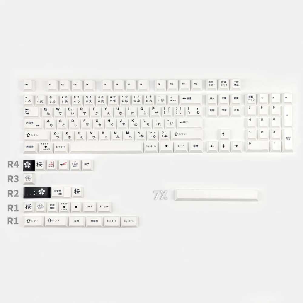 

Pure Black White Japanese Character KeycapsFor Cherry Mx Switch Mechanical Keyboard Cherry Profile PBT Key Cap 6.25u 7U Spacebar