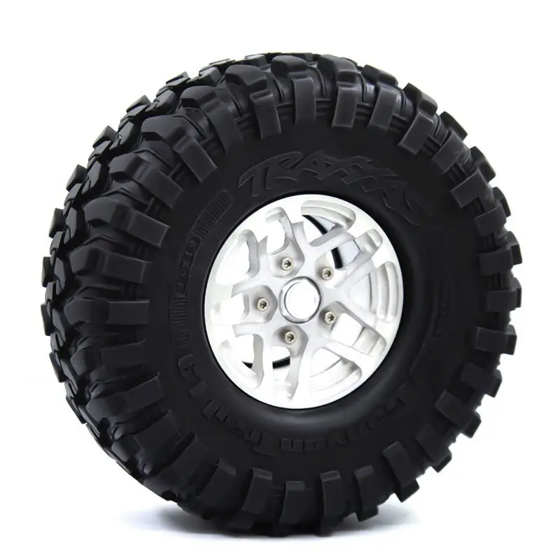 

4Pcs 1.9 Beadlock Wheel Rim Rubber Tire Set for 1/10 RC Crawler Traxxas TRX4 TRX6 Axial SCX10 90046 AXI03007 D90