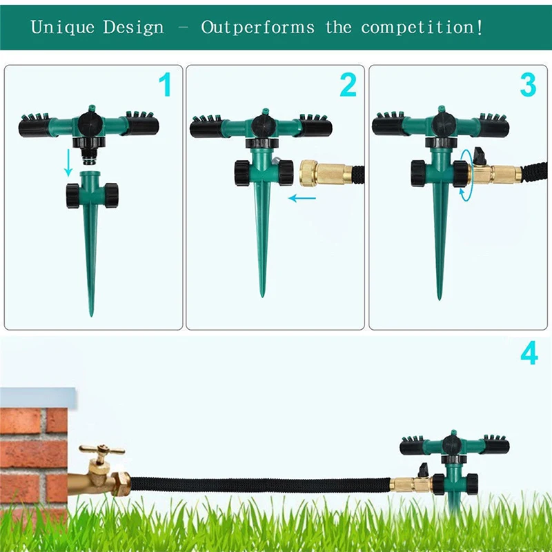 

360 degrees Garden Floor Outlet Sprinkler Autogiration Sprinkler Lawn Garden Vegetable Garden Sprinkler