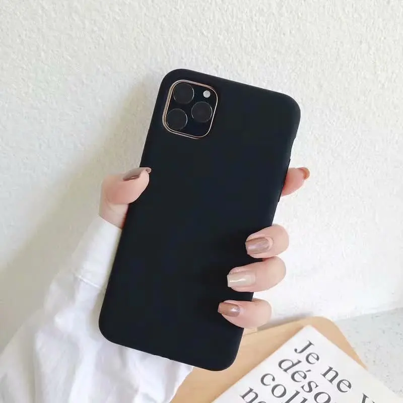 Black Sealed Liquid silicone Phone Case For iPhone 11, 11 Pro Phone Case For iPhone 11 PRO Max 6.5 inch Phone Back Coque Cover Case - Цвет: Black