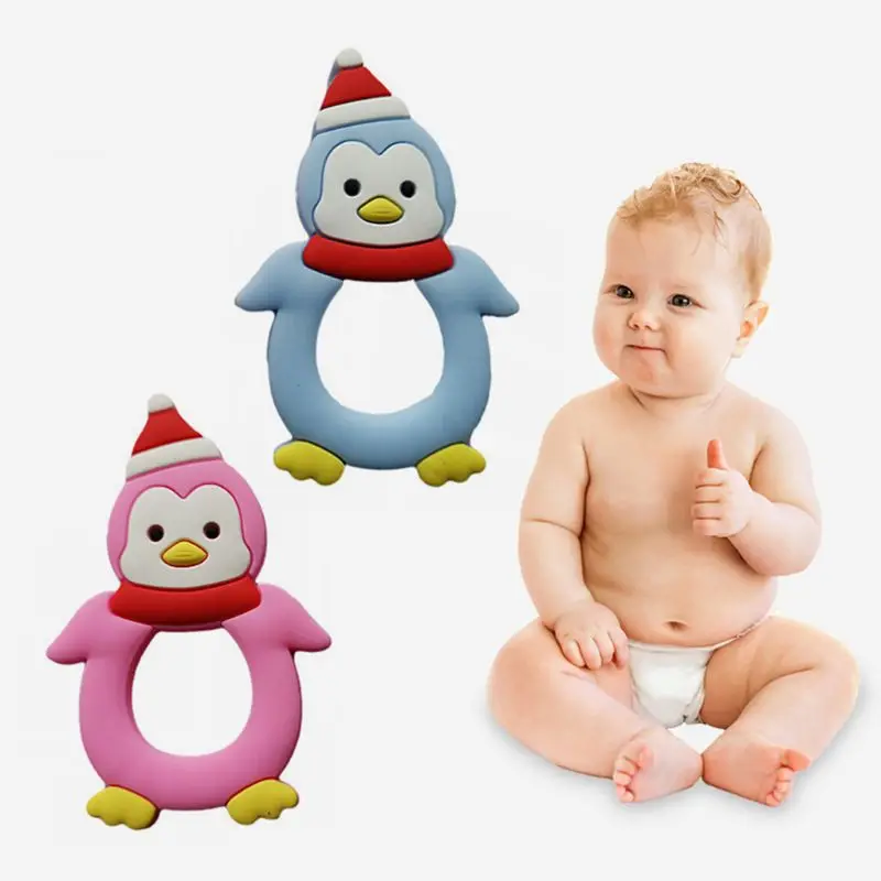 Детский Прорезыватель с мультяшным пингвином силиконовая молярная палочка