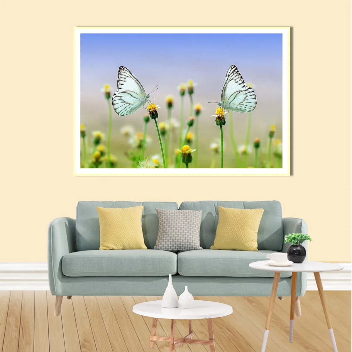 Настенный постер с изображением бабочек насекомых цветов природы весна | Дом и