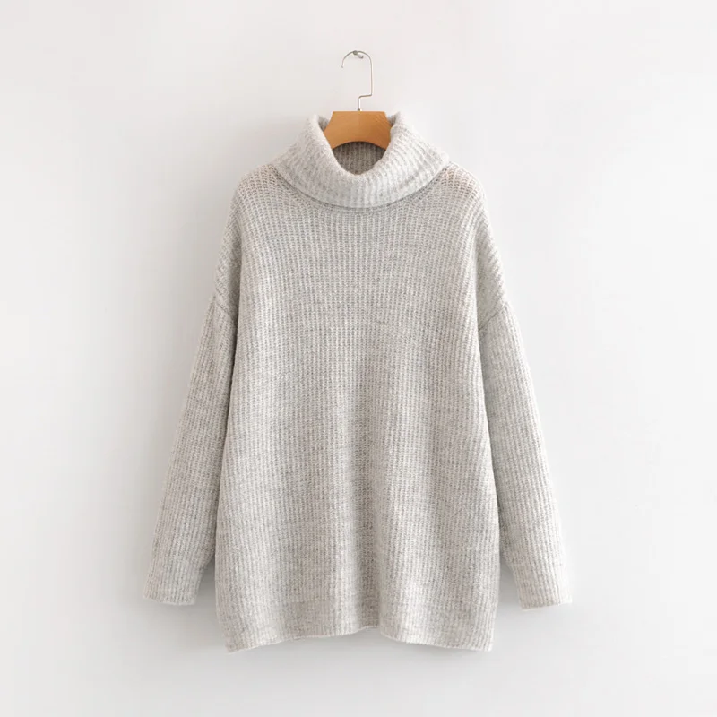 Winter Turtleneck sweater women long sleeve Pullovers Casual grey black 2019 korean womens | Женская одежда