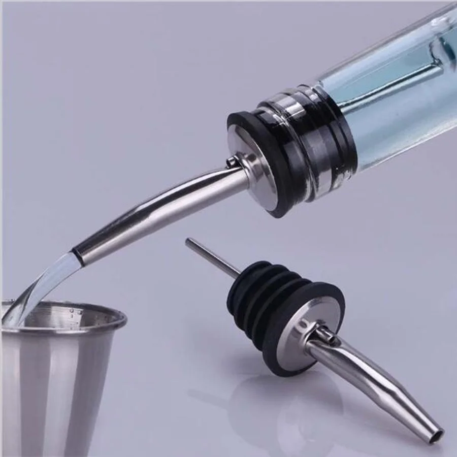 

2020 Hot Sale 5Pcs Stainless Steel Liquor Spirit Pourer Flow Wine Bottle Pour Spout Stopper Barware Kitchen Tools
