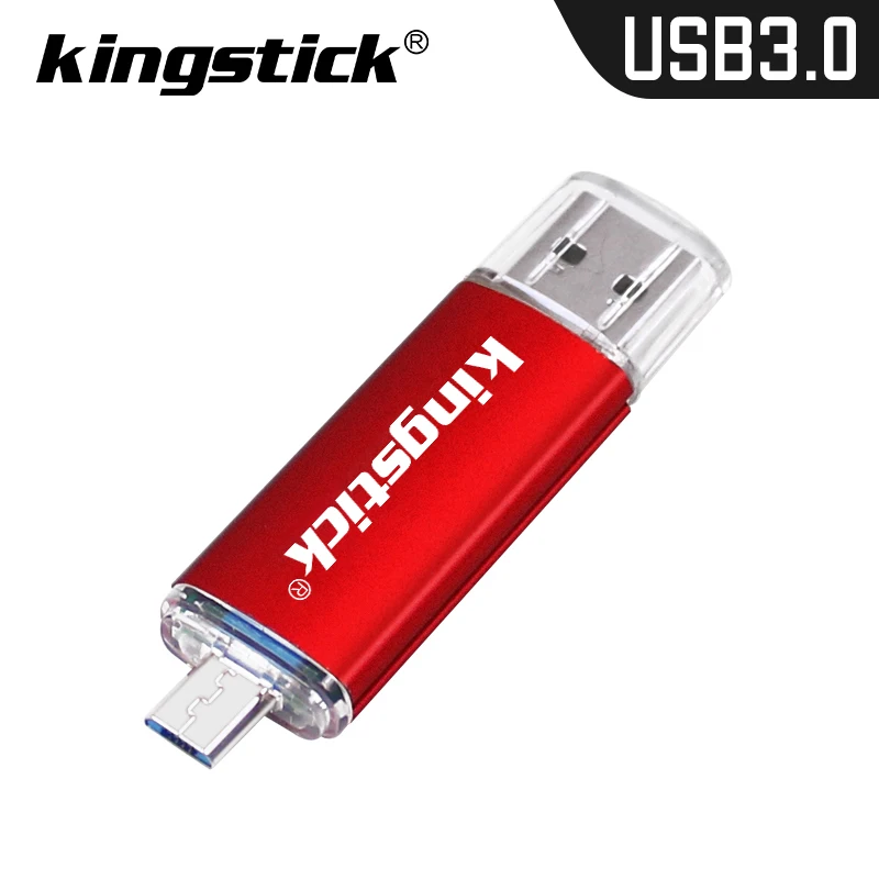 

Kingstick OTG USB 3.0 Flash Drive 64GB 32GB 16GB Pen Drive Smart Phone Memory Mini USB Stick Dual Double Plug