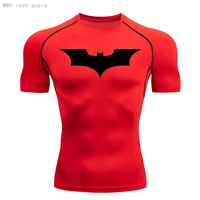 mens fitness shirts summer short sleeve red t shirt gym top sports compression sweatshirt sweat suits quick drying workout top
