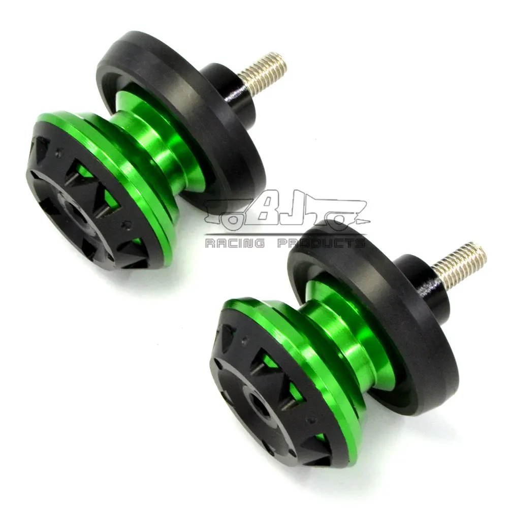 M8 Green Bobbins 6 мм M6 M8 10 мм маятник мотоцикл слайдерные катушки поворотный рычаг стенд бобины винты болты для Yamaha R3 R25 FZ8 YZFR1 R6 MT09 - Цвет: M8 Green Bobbins
