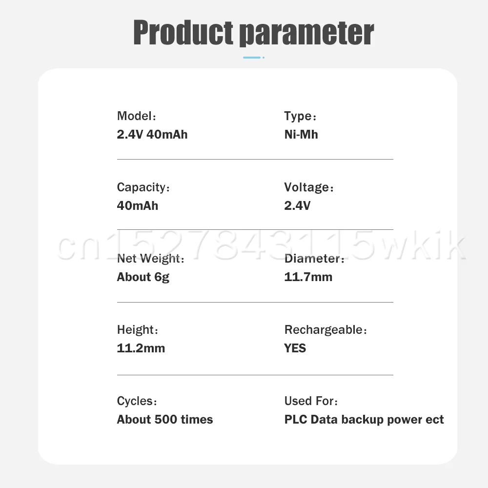 Никель-металлогидридная аккумуляторная батарейка 2 4 В 40 мАч | Электроника