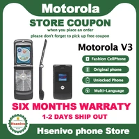 Motorola Refurbished-Original Unlocked Good Quality Flip Phone GSM Quad Band mobile phone one year warranty free shipping