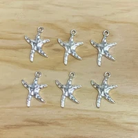 50 pieces tibetan silver starfish star charms pendants beads for diy necklace bracelet earring making accessories 23x14mm