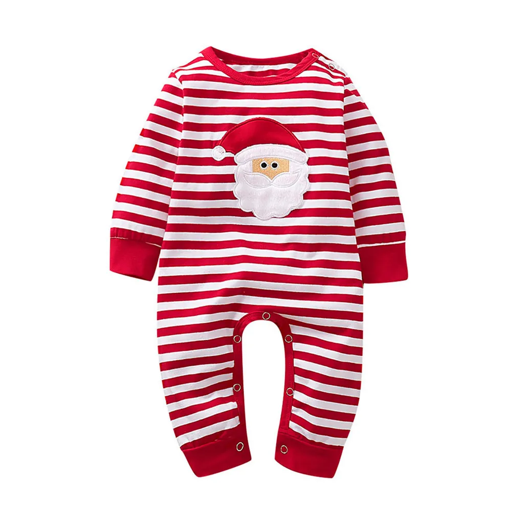 Christmas Baby Girls Boys Clothes Newborn Infant baby Striped Romper Kids Costume Clothing Cute Outfit 0-24M | Детская одежда и