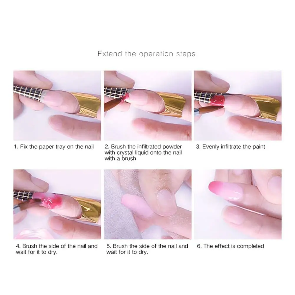 Набор пудры для ногтей сделай сам порошок маникюра натуральный сухой хромовый