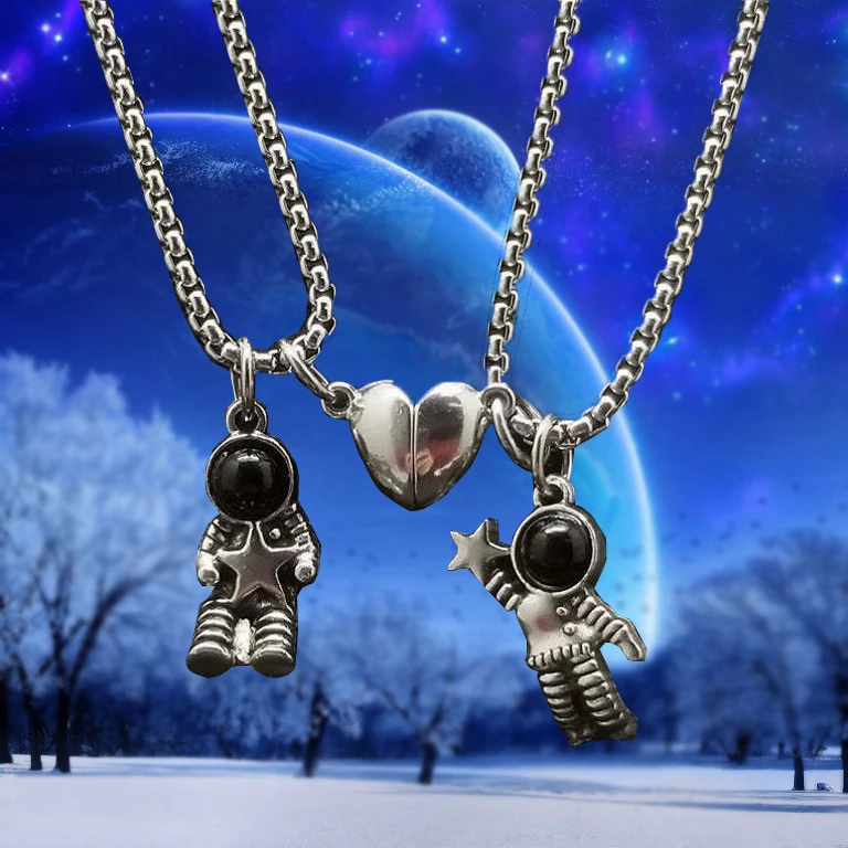 Aliexpress - 1 Pair Astronaut Magnetic Heart Pendant Couple Necklaces For Women Men Lovers Best Friend Pendant Necklace Jewelry Gift 2/1pcs