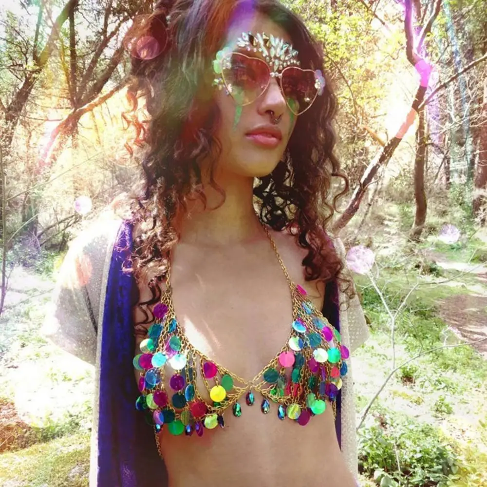 Сексуальная цепочка для тела женский бюстгальтер Женский чокер комплект цепочек