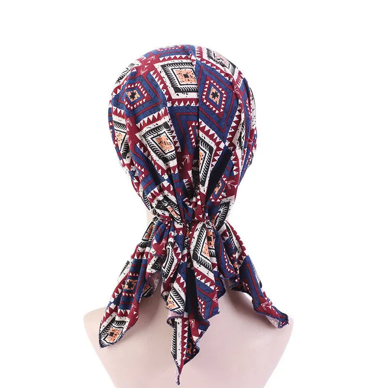 

2021 Fashion Printed Flowers Women Inner Hijabs Cap Muslim Head Scarf Turban Bonnet Ready To Wear Ladies Wrap Under Hijab Caps