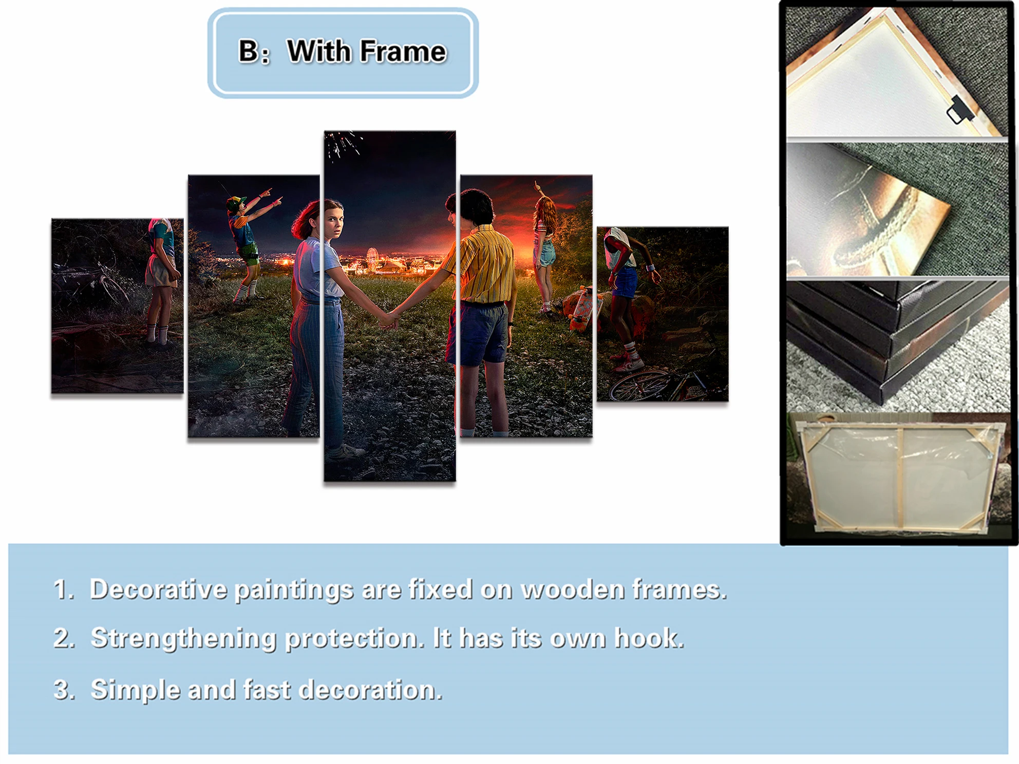 Модульная Картина на холсте для домашнего декора 5 шт. очень странные дела 3