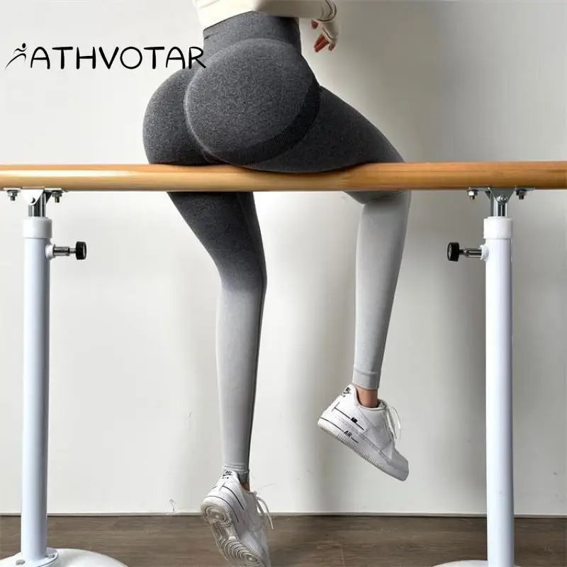 Штаны Для Йоги ATHVOTAR с градиентом женские облегающие персиковые брюки на бедрах