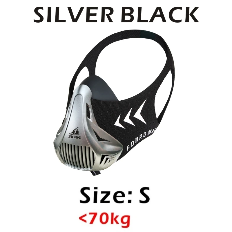Silver Black S FDBRO спортивные маски 2,0 Phantom для тренировок на подъеме, велосипедные маски для бега, кардио, высокая высота, защитный фильтр для дыхания - Цвет: Silver Black S