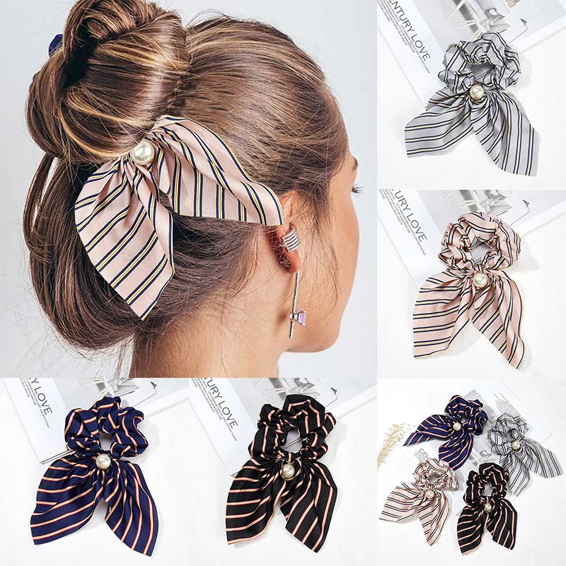 

Sweet Chiffon Silk Bow Hair Scrunchies Women Hair Ties Elastic Hair Bands Ponytail Holder Hair Style Headwear Hair Accessories