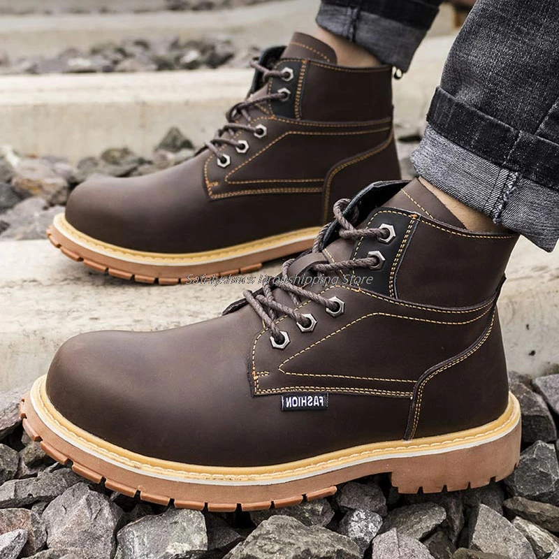 

Men's Work Boots Safety Shoes Working Boots For Men Anti-Stabbing Steel Toe Cap Shoes Indestructible Male Footwear Dropshipping