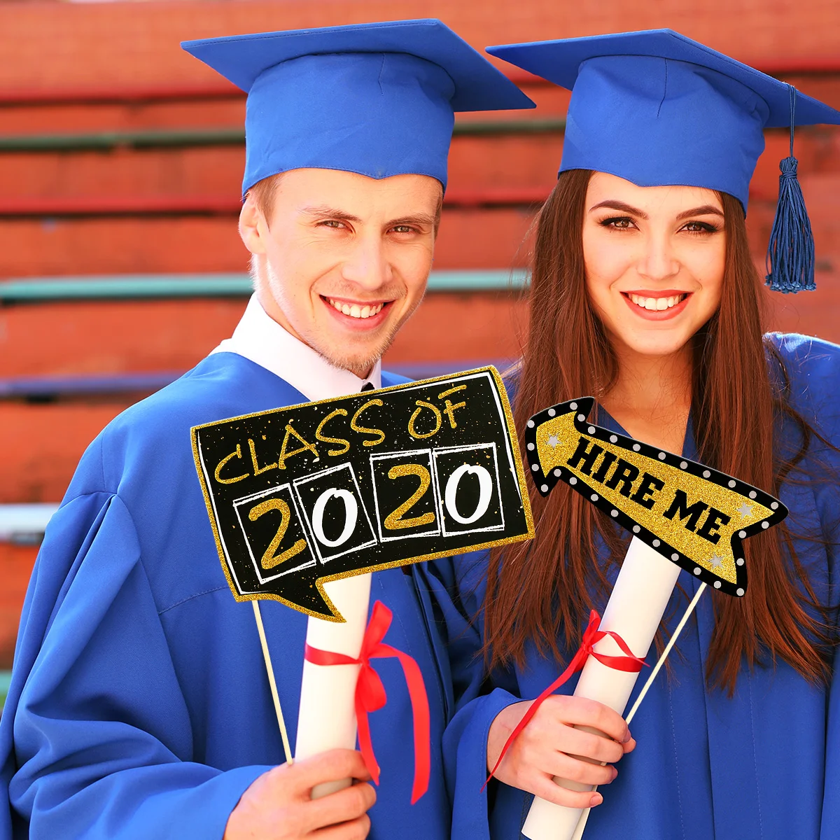 PRETYZOOM 21 шт. 2020 выпускная Вечеринка фото стенд реквизит комплект блеск для