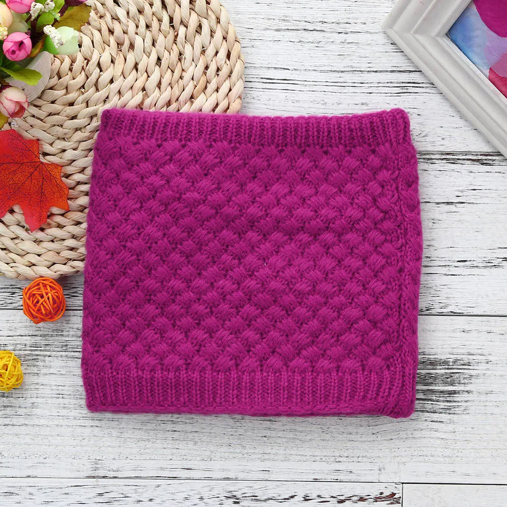 Женский однотонный вязаный шерстяной шарф-снуд с уплотненным кольцом шарф-хомут