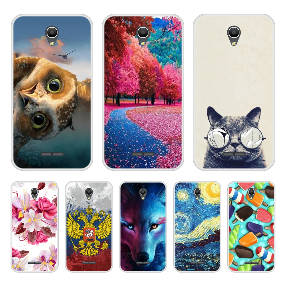 Чехол для Alcatel Pop 4 из мягкого силикона и ТПУ с узорчатым принтом чехлы телефонов в