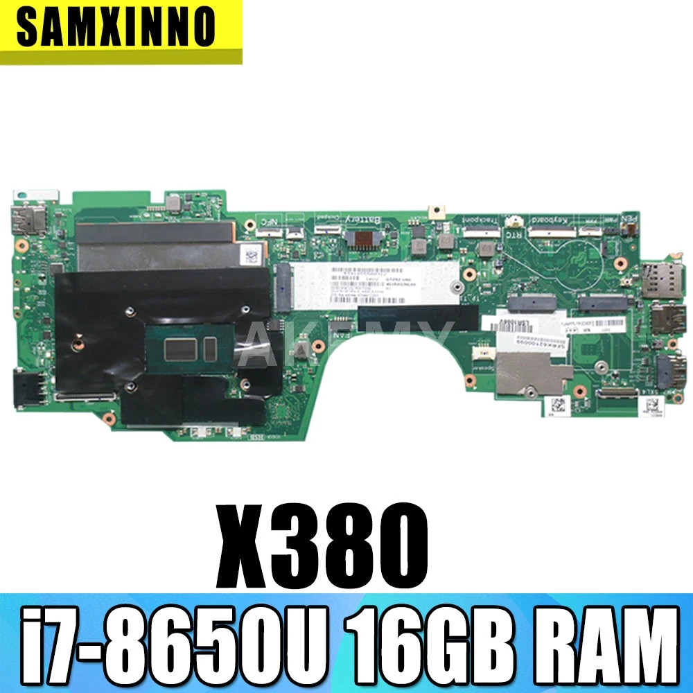 

Оригинальный ноутбук для For Lenovo ThinkPad X380 материнская плата для йоги i7-8650U UMA 16GB 02DA028