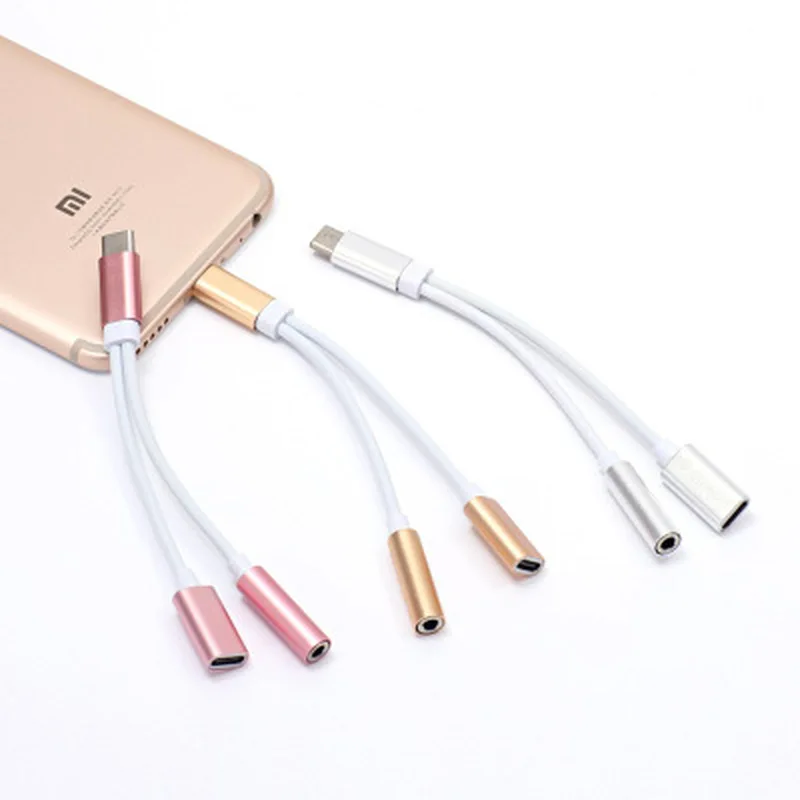 2 в 1 зарядное устройство типа C на 3 5 мм аудио разъем для наушников USB кабель