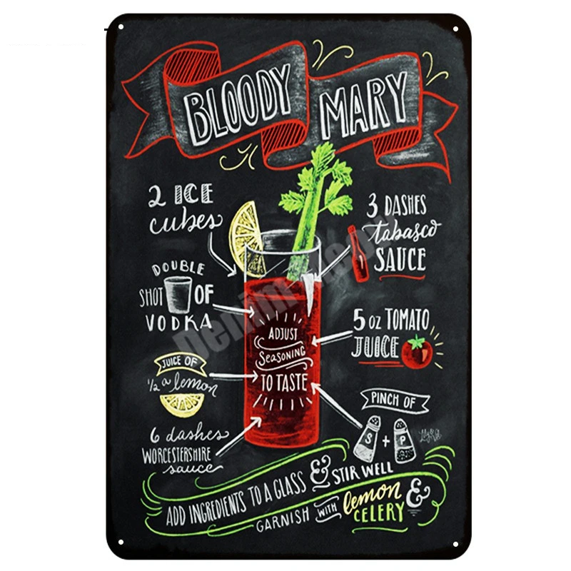 16 Тики Бар открытое летнее пиво Ретро металлические жестяные знаки Mojito мартини Куба LIBRE Коктейльная табличка для бара бар художественные наклейки Настенный декор N082 - Цвет: 16